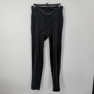 Spanx Green Gray Velvet Leggings Womens Size XL Holiday Christmas Mid Rise